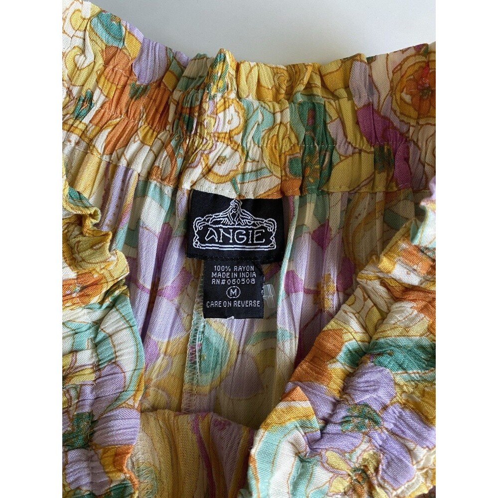 NWT Angie Womens Yellow Floral Elastic Waist Shorts Size M 100% Rayon - Picture 6 of 10